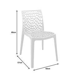 Καρέκλα στοιβαζόμενη Hush pakoworld pp σε λευκή απόχρωση 50x57x81εκ