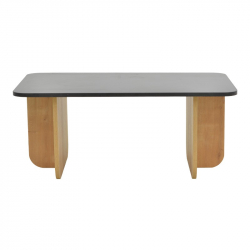 Τραπέζι Beca pakoworld σε oak-μαύρο απόχρωση 100x60x42εκ