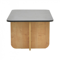 Τραπέζι Beca pakoworld σε oak-μαύρο απόχρωση 100x60x42εκ