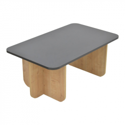 Τραπέζι Beca pakoworld σε oak-μαύρο απόχρωση 100x60x42εκ