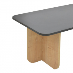 Τραπέζι Beca pakoworld σε oak-μαύρο απόχρωση 100x60x42εκ