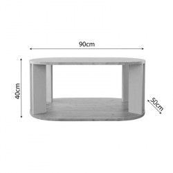 Τραπέζι Solka pakoworld σε oak απόχρωση με ανοιχτό γκρι 90x56x40εκ