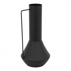 Βάζο Genmary pakoworld μεταλλικό σε μαύρη απόχρωση Φ17x34.5εκ