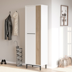 Παπουτσοθήκη Scarpiera 9θέσεων pakoworld σε φυσική-λευκή απόχρωση 57.2x35.5x185.6εκ