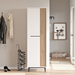 Παπουτσοθήκη Scarpiera 9θέσεων pakoworld σε φυσική-λευκή απόχρωση 57.2x35.5x185.6εκ