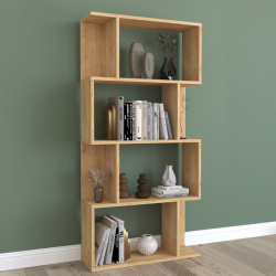 Βιβλιοθήκη Kadu pakoworld σε oak απόχρωση  72x22x147εκ