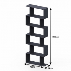 Βιβλιοθήκη Sezen pakoworld σε λευκή απόχρωση 70x24x191.5εκ
