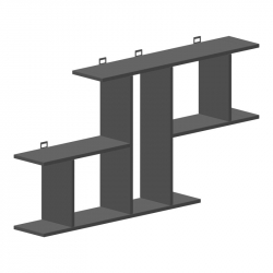 Ραφιέρα τοίχου Vertoura pakoworld σε ανθρακί απόχρωση 116x18.5x60cm (116x18,5x60εκ)