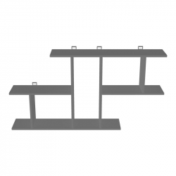 Ραφιέρα τοίχου Vertoura pakoworld σε ανθρακί απόχρωση 116x18.5x60cm (116x18,5x60εκ)