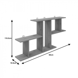Ραφιέρα τοίχου Vertoura pakoworld σε oak απόχρωση 116x18.5x60cm (116x18,5x60εκ)