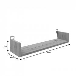 Ραφιέρα τοίχου Derva pakoworld σε oak απόχρωση 60x15x10cm (60x15x10εκ)