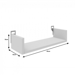 Ραφιέρα τοίχου Derva pakoworld σε λευκή απόχρωση 45x15x10cm (45x15x10εκ)