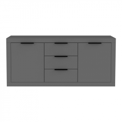 Μπουφές Doha pakoworld σε ανθρακί απόχρωση 180x45x80.5εκ
