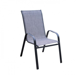 RIO ΠΟΛΥΘΡΟΝΑ DINING ΜΕΤ.ΜΑΥΡΟ/TEXTIL.MIXED GREY 65X56X96