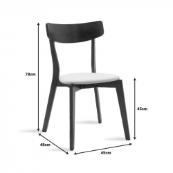 Καρέκλα Toto pakoworld γκρι ύφασμα-rubberwood ανθρακί πόδι (45x48x78εκ)