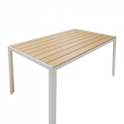 Τραπεζαρία Nares-Moly σετ 5τεμ pakoworld αλουμίνιο-textilene λευκό plywood φυσικό