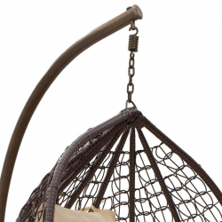 Κούνια Zafer pakoworld μέταλλο-pp καφέ-μαξιλάρι μπεζ (106x103x200εκ)