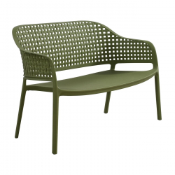 MALAGA Set Σαλόνι Κήπου 4τεμ, PP-UV Πράσινο  2 Πολυθρ+1 Καναπ+1 Τραπεζάκι