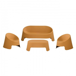 COLT Set Κήπου Καθιστικό: Τραπεζάκι + Καναπέ 2θέσιο + 2 Καρέκλες, PP-UV Κροκί  Table + Sofa 2Seat + 2 Chairs