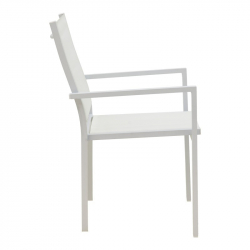 Πολυθρόνα Zacreta pakoworld αλουμίνιο-textilene σε λευκή απόχρωση 61x56.5x87.5εκ