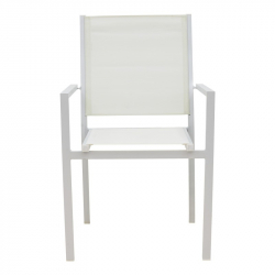 Πολυθρόνα Zacreta pakoworld αλουμίνιο-textilene σε λευκή απόχρωση 61x56.5x87.5εκ