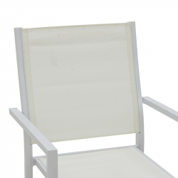 Πολυθρόνα Zacreta pakoworld αλουμίνιο-textilene σε λευκή απόχρωση 61x56.5x87.5εκ