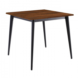 VIDAL Τραπέζι Μέταλλο Βαφή Μαύρο, Επιφάνεια 80x80cm/16mm Contract Sliq Walnut  81x81x73cm