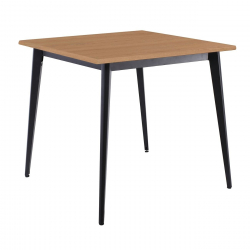 VIDAL Τραπέζι Μέταλλο Βαφή Μαύρο, Επιφάνεια 80x80cm/16mm Contract Sliq Beech  81x81x73cm