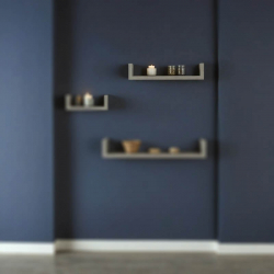 Ραφιέρα τοίχου Derva pakoworld σε cement γκρι απόχρωση 45x15x10cm (45x15x10εκ)