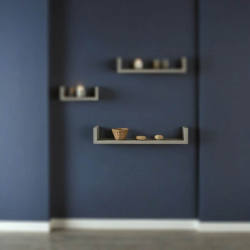 Ραφιέρα τοίχου Derva pakoworld σε cement γκρι απόχρωση 60x15x10cm (60x15x10εκ)