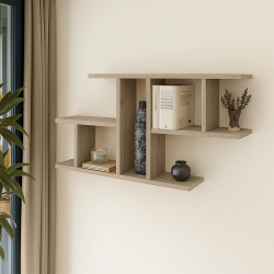Ραφιέρα τοίχου Vertoura pakoworld σε oak απόχρωση 116x18.5x60cm (116x18,5x60εκ)