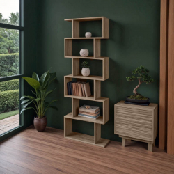 Βιβλιοθήκη Sezen pakoworld σε oak απόχρωση 70x24x191.5εκ
