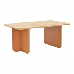 Τραπέζι Bοca pakoworld σε oak-κεραμιδί απόχρωση 100x60x42εκ