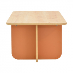 Τραπέζι Bοca pakoworld σε oak-κεραμιδί απόχρωση 100x60x42εκ