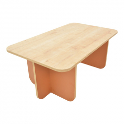 Τραπέζι Bοca pakoworld σε oak-κεραμιδί απόχρωση 100x60x42εκ
