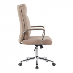 Καρέκλα γραφείου διευθυντή Siquel pakoworld pu σε cappuccino απόχρωση (58x65x108εκ)