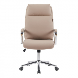 Καρέκλα γραφείου διευθυντή Siquel pakoworld pu σε cappuccino απόχρωση (58x65x108εκ)