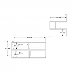 Σύνθετο σαλονιού Kakomo pakoworld σε λευκή απόχρωση 170x29.5x43εκ