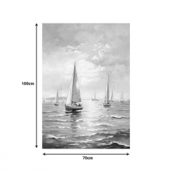 Πίνακας σε καμβά Sailsy I Inart 70x3x100εκ
