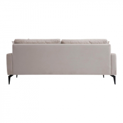 Καναπές 2θέσιος Fortune pakoworld βελούδο μπεζ-μαύρο 175x90x88εκ