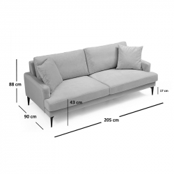 Καναπές 2θέσιος Fortune pakoworld βελούδο μπεζ-μαύρο 175x90x88εκ