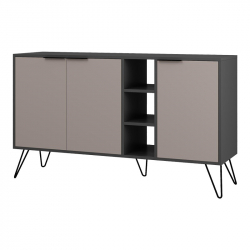 Μπουφές Clara pakoworld σε μόκα-ανθρακί απόχρωση 142x35,6x83εκ