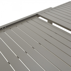 Τραπεζαρία Lafla-Azelie pakoworld σετ 7τεμ σαμπανιζέ αλουμίνιο και plywood σε φυσική απόχρωση 160-240x100x75εκ