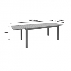 Τραπεζαρία Lafla-Azelie pakoworld σετ 7τεμ σαμπανιζέ αλουμίνιο και plywood σε φυσική απόχρωση 160-240x100x75εκ
