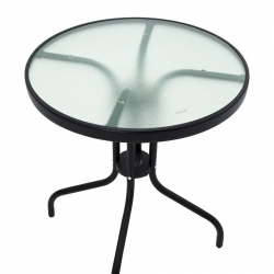 Τραπεζαρία Watson-Pomedon pakoworld σετ 3τεμ μέταλλο σε μαύρη απόχρωση (60x60x70εκ)