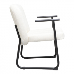 Καρέκλα επισκέπτη Vindor pakoworld ύφασμα σε κρεμ απόχρωση με μαύρο μεταλλικό πόδι 65x68.5x79.5εκ