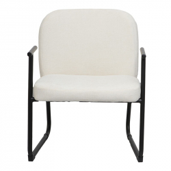 Καρέκλα επισκέπτη Vindor pakoworld ύφασμα σε κρεμ απόχρωση με μαύρο μεταλλικό πόδι 65x68.5x79.5εκ