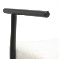 Καρέκλα επισκέπτη Vindor pakoworld ύφασμα σε κρεμ απόχρωση με μαύρο μεταλλικό πόδι 65x68.5x79.5εκ