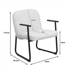 Καρέκλα επισκέπτη Vindor pakoworld ύφασμα σε κρεμ απόχρωση με μαύρο μεταλλικό πόδι 65x68.5x79.5εκ