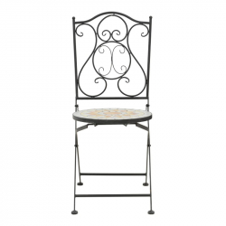 Τραπεζαρία Sellis pakoworld σετ 3τεμ μωσαικό-μέταλλο μαύρο (60x60x70εκ)